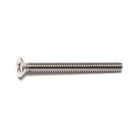 Midwest Fastener #6-32 x 1-1/2 in Phillips Flat Machine Screw, Plain 18-8 Stainless Steel, 20 PK 63687